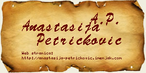 Anastasija Petričković vizit kartica
